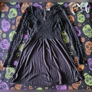 Volcom Leopard Print Sheer Sleeve Dress